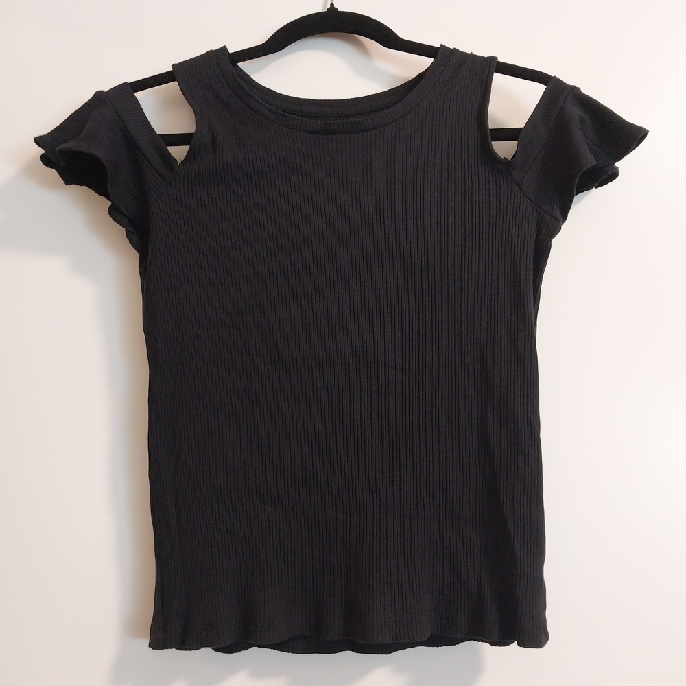 American Eagle Outfitters Black Ribbed Blouse